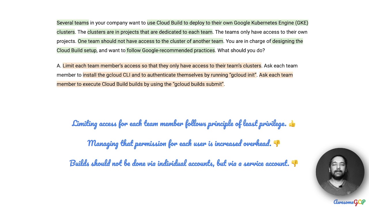 PCDOE-6 Quick, GCP Professional Cloud DevOps Engineer - Cloud Build, Service Account, IAM, k8s