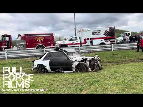CRAZY FOXBODY MUSTANG CRASH! NO PREP DRAG RACING