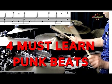 4 Must Learn Punk Rock Beats - Drum Lesson