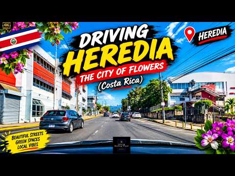 DRIVING HEREDIA: The City of Flowers 🌸 Costa Rica 4K Car Tour