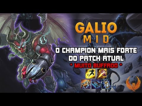 O CHAMPION MAIS FORTE DO PATCH ATUAL" *MUITO BUFFADO* - GALIO MID GAMEPLAY [PT-BR]