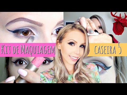 KIT DE MAQUIAGEM CASEIRA 5 - SOMBRA, BATOM MATTE, RÍMEL COLORIDO