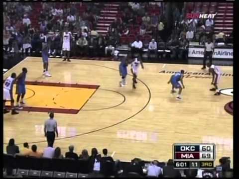 Dwyane Wade 38 pts,7 ast vs Russell Westbrook 30 pts,5 ast, season 08/09 heat vs thunder