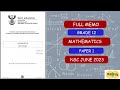 Maths May June 2023 Paper 1 Grade 12 FULL MEMO
