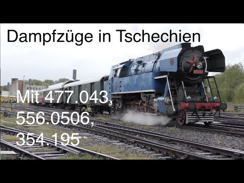 Dampfzüge in Tschechien: Mit 477.043, 556.0506, 395.195 uvm