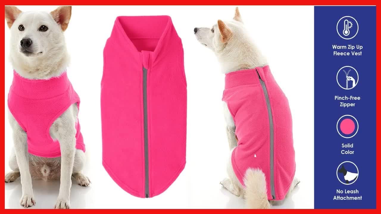 Gooby Zip Up Fleece Dog Sweater - Warm Pullover Fleece Step-in Dog Jacket Winter Small Dog Sweater