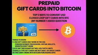 Convert prepaid gift cards into Bitcoin anonymously. USD Vanilla to BTC