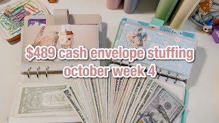 CASH ENVELOPE AND SINKING FUNDS STUFFING | married 24 yr old budget | low income | october #4