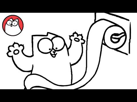 Kattenkaarten Simon's Cat De kat zorgt ervoor dat de baas in heet water komt