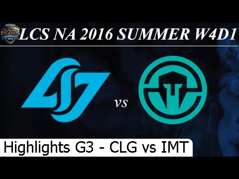 CLG vs IMT Game 3 Highlights 24/06/2016 - LCS NA Summer 2016 W4D1M1 Counter Logic Gaming Immortals