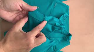 Vídeo de Conjunto Fitness Ana Lee Premium - Top nadador e calça - Azul