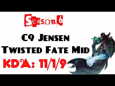 NA Challenger LOL - C9 Jensen - Twisted Fate Mid lane (Mar 16, 2016)