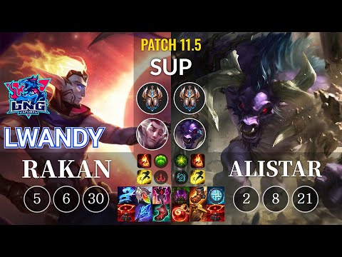 LNG lwandy Rakan vs Alistar Sup - KR Patch 11.5
