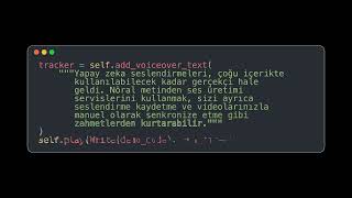Manim Voiceover demo — Turkish translation with RecorderService