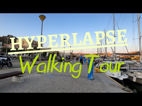 Walking tour Greece, Myrina Lemnos island -  Hyperlapse video | TimeWrap 3.0