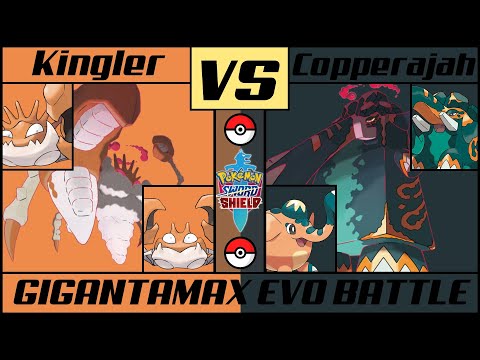 GMAX KINGLER vs GMAX COPPERAJAH! Evolution Line Battle!