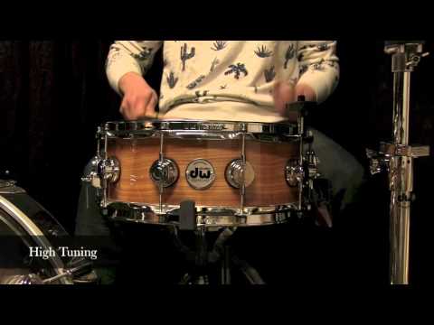 5x14 DW Collectors Series Snare Exotic Clear Gloss Over Figured Olive VLT