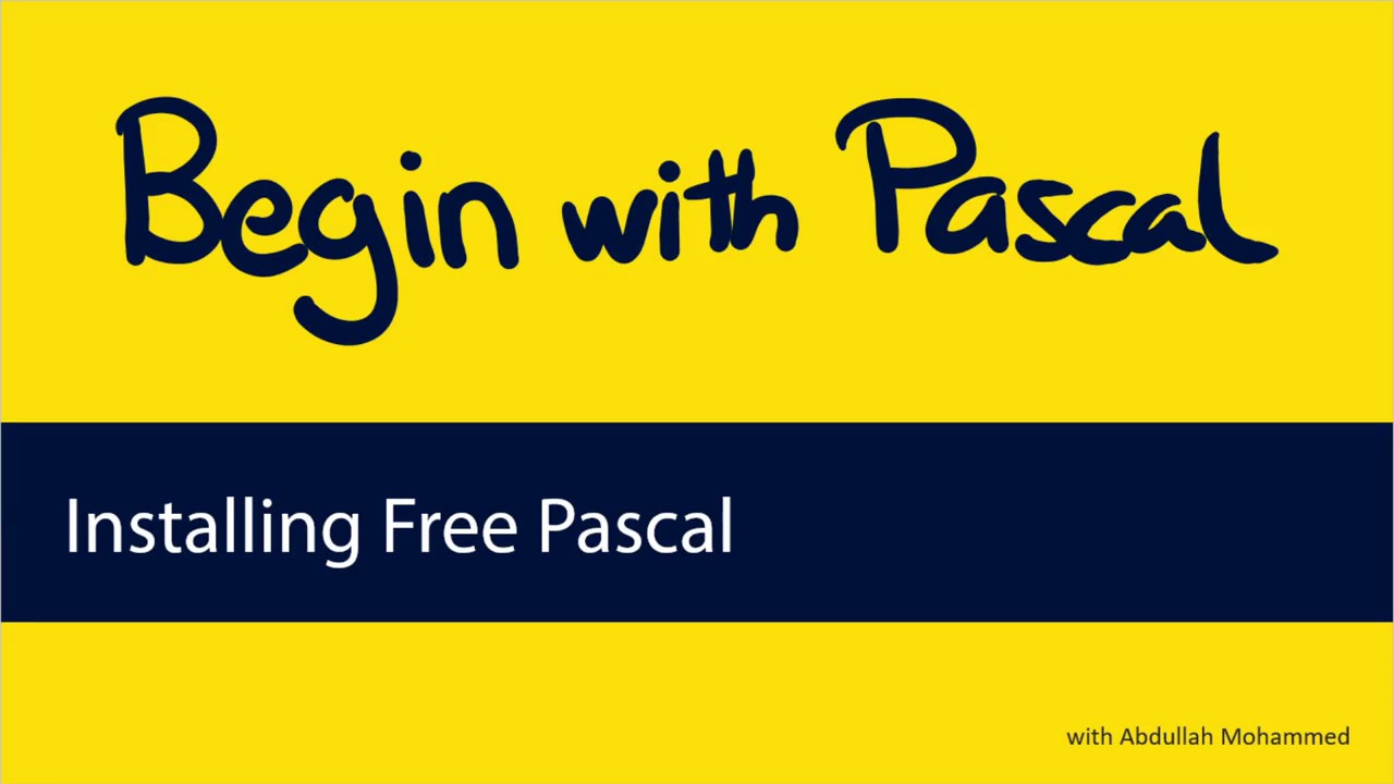 00 Installing Free Pascal