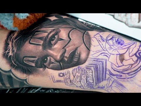 Tattoo timelapse-chicano style payasa