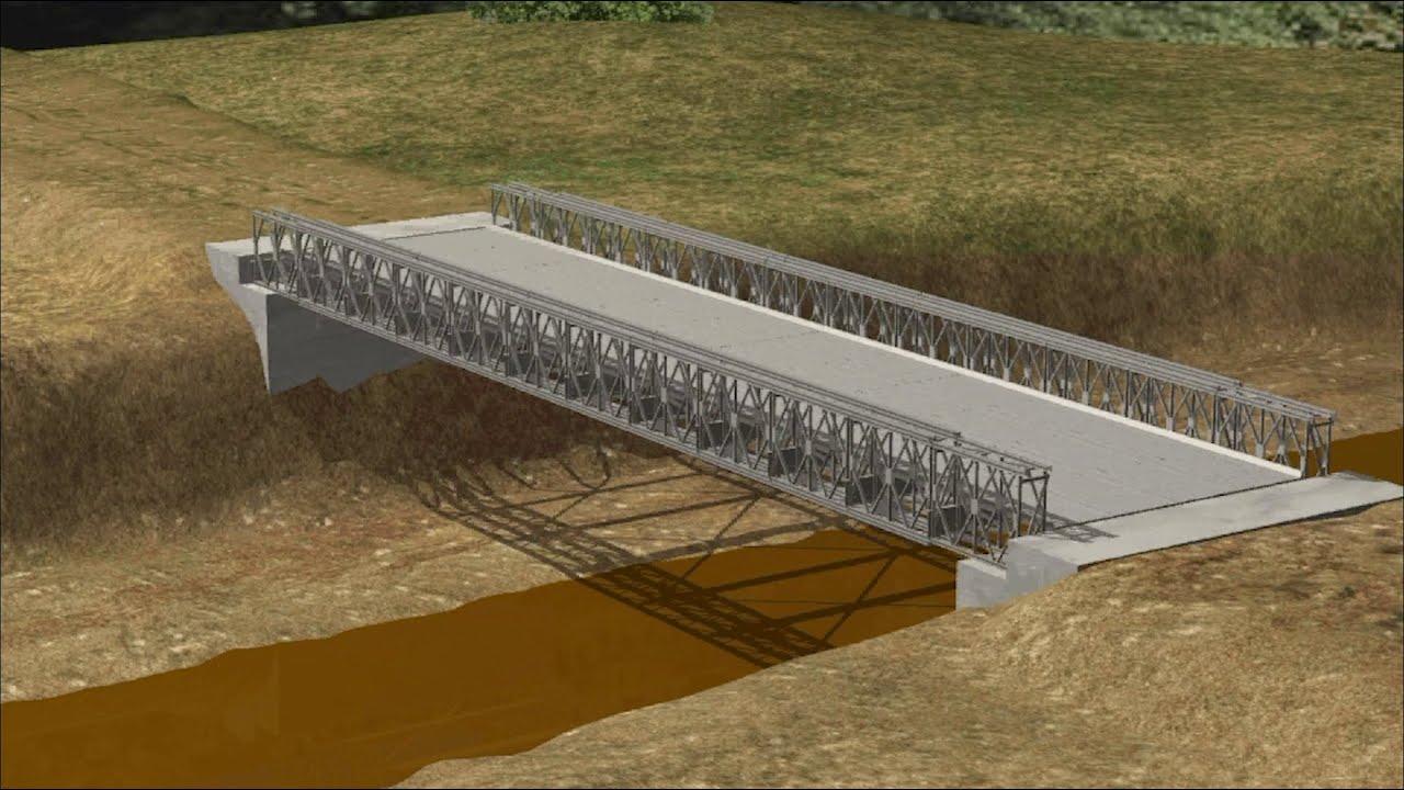 Acrow 700XS® Panel Bridge System. Bridge Build Animation
