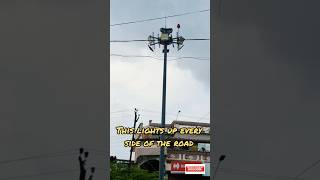 Six-Lamp Street Light Tower in Middle of the Road 🌆 #Shorts