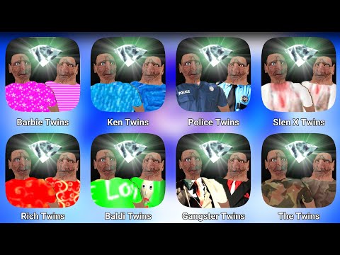 The Twins New Mods || Barbie Twins | Police Twins | Ken Twins | Slendrina Twins | Granny New Mod