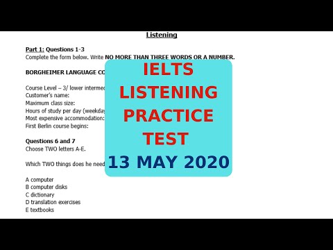 IELTS LISTENING PRACTICE TEST 13 MAY 2020