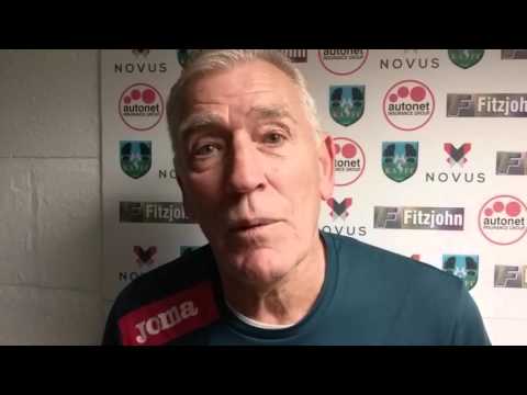 Pete Ward speaks to Robin Grey after a 3-0 win over Newcastle Town