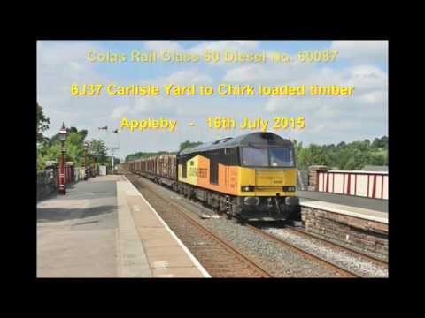 Colas Rail Class 60 No 60087 at Appleby   6J37 - Carlisle Yard to Chirk - 16 July 2015