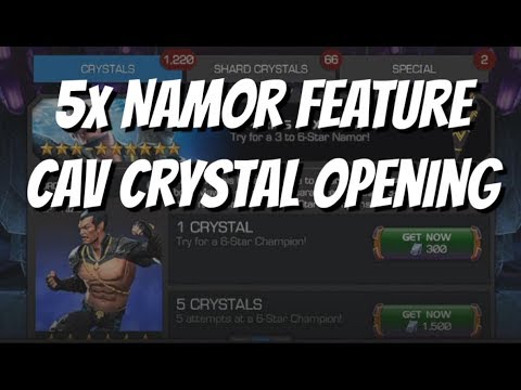 5x 6 Star Namor Cavalier Feature Crystal Opening - Marvel Contest of Champions