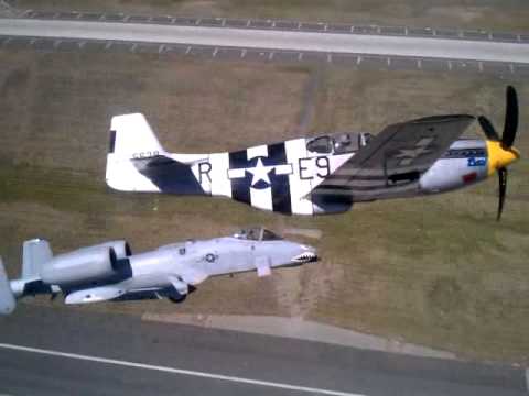 A-10 and P-51 in Formation
