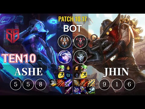 SB Ten10 Ashe vs Jhin Bot - KR Patch 10.17