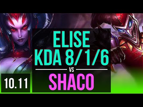 ELISE vs SHACO (JUNGLE) | KDA 8/1/6, Legendary | KR Diamond | v10.11
