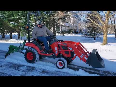 Kioti CS2220 + Frontier RB1060 Rear Blade in the Snow