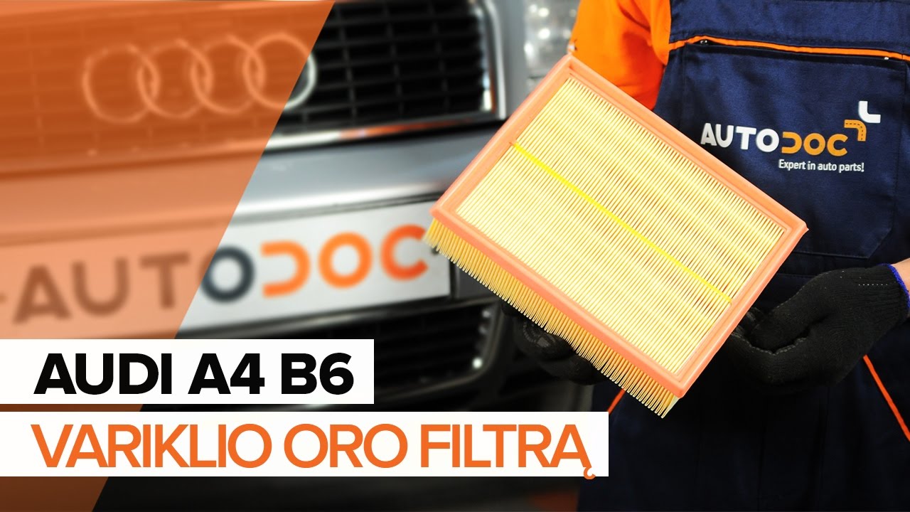 Kaip pakeisti Audi A4 B6 oro filtro - keitimo instrukcija
