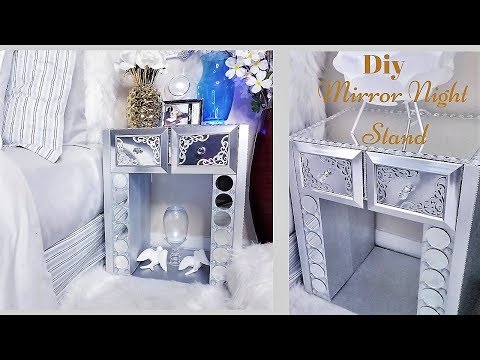 Diy Mirror Night Stand Made with Shoe Boxes|Recycle Hack! Video