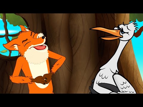 A Raposa e a Cegonha + 10 Fabulas de Esopo | Desenho animado com @OsAmiguinhosContoseHistorinhas