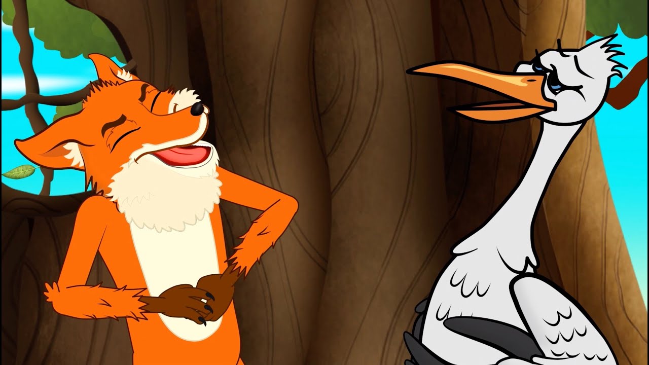 A Raposa e a Cegonha + 10 Fabulas de Esopo | Desenho animado com @OsAmiguinhosContoseHistorinhas