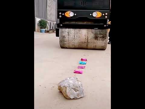 It's easy for a small road roller to crush stones