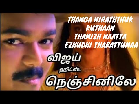 Thanga Nirathuku Song (Lyrics) | Nenjinile | Thalapathy