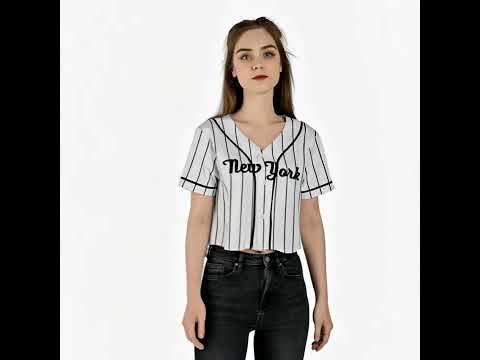 Personalized New York Yankees Crop Top Baseball Jersey Home Limited - Piping, No Piping