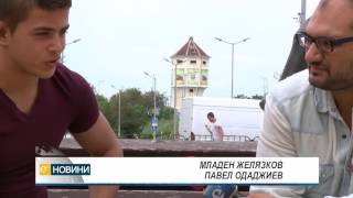Микяй Наим пред Етв след завръщането си от Румъния