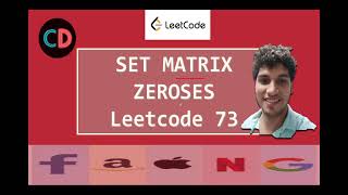 YouTube video 'Set Matrix Zeroes | Leetcode 73 | Live coding session | Step by Step 2 approach | 🔥🔥🔥'
