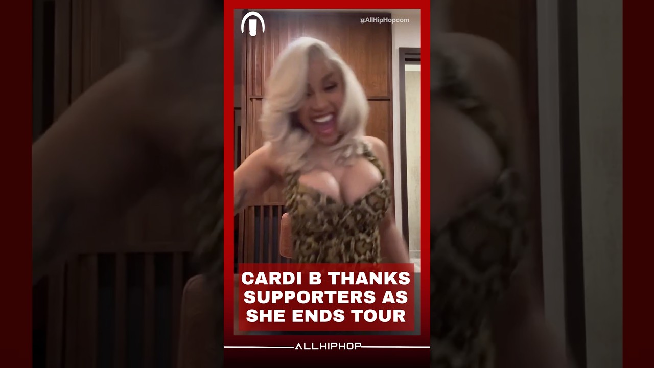Cardi B Bounces Around While Thanking Supporters