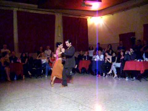  Roberto Leiva  and  Maricel Gomez  are  dancing  to  the  tango  "  La Cumparsita  "