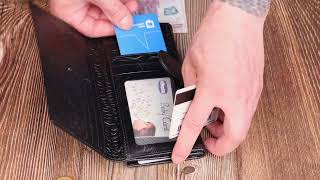 Цікаве портмоне унісекс з натуральної крупнозернистої шкіри Canpellini 21853 чорне