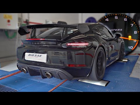 Porsche 718 GT4 RS feat. Akrapovic Slip-On Exhaust DYNO PULLS + Test Drive | 9000rpm 4.0 NA Flat-Six