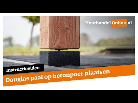 Paal Douglas hout 200x200mm bezaagd  video