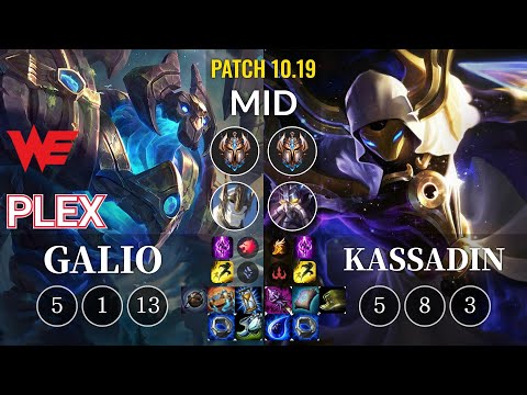 WE Plex Galio vs Kassadin Mid - KR Patch 10.19