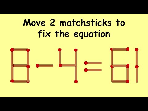Fix 8-4=61 | Match Stick Puzzles part 36 | Puzzles with Answer